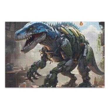 Imagem de Quebra-cabeça mecânico T Rex Break in Laboratory para adultos com letras nas costas 1000 peças para adultos