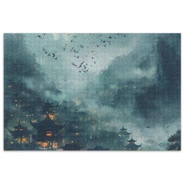 Imagem de Quebra-cabeça de paisagem Fantasy Valley 500 peças de elefantes brancos adultos presentes para adultos quebra-cabeça cena de outono arte pintura de brinquedo