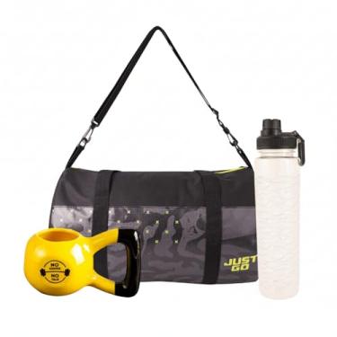 Imagem de Kit Academia Gym Lover com Bolsa de Treino, Caneca de Cerâmica 350ml e Garrafa de Água, Poliéster e Polipropileno, 3 Peças