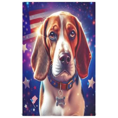 Imagem de Joisal Toalha de mão de chá fofa América chique marrom cachorro conjunto de toalha de prato decorativo panos de prato panos de prato reutilizáveis absorventes 45 x 71 cm, 6 pacotes