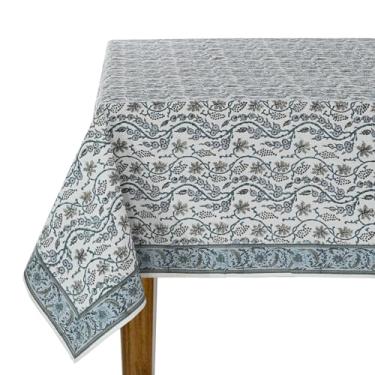 Imagem de Ridhi - Toalha de mesa retangular com estampa de bloco de mão de 203 x 303 cm com olhos azuis para bebês 203 x 300 cm lavável Halloween Ação de Graças/festas de Natal/uso de casamento, decoração de outono toalhas de mesa de jantar de fazenda