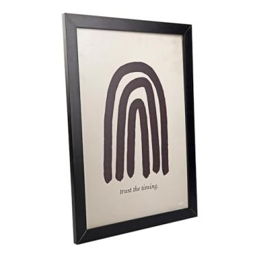 Imagem de Quadro Decorativo Étnica, Preto e Bege, 40x30cm, Pinus e HDF, Trust the Timing