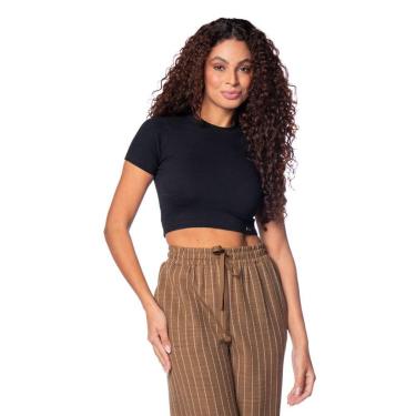 Imagem de Cropped Feminino Feliny Canelado Bege-Feminino