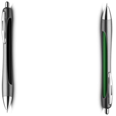 Imagem de Caneta Esferográfica Executiva em Alumínio, Escrita Azul, Corpo Cilíndrico, Acabamento Fosco, Grip Metálico, Refil Parker, 14cm (Preto e Verde)