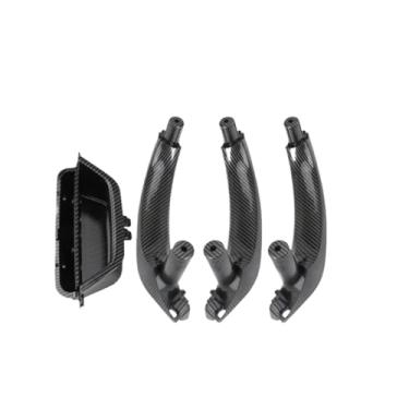 Imagem de Apoio de braço interior do carro maçaneta da porta painel interno puxar guarnição capa conjuntos substituição compatível para bmw x3 x4 f25 f26(LHD Carbon Fiber pattern)