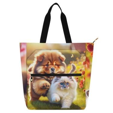 Imagem de Linda bolsa feminina Ragdoll Chow Chow para trabalho, lona, praia, escola, bolsas infantis, fofas, para amantes de livros, presentes