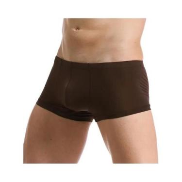 Imagem de Roupa interior de seda gelo calcinha masculina sexy boxer shorts cueca