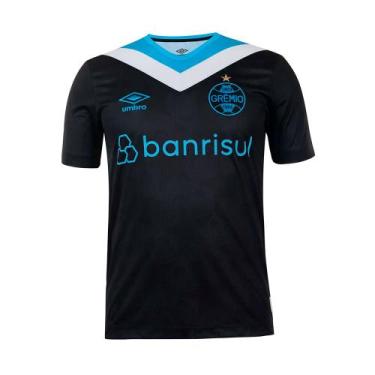 Imagem de Camisa Masculina Umbro Grêmio Oficial 3 2024 Torcedor S/N Preto/azul, 
