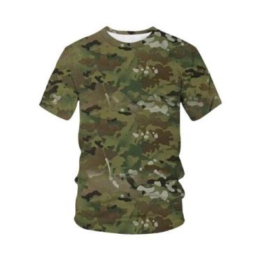 Imagem de Camiseta Oversized Estampada Em 3D Camuflada Para Homens E Mulheres, M