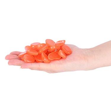 Imagem de 100 peças de pedra luminosa, pedras fluorescentes que brilham no escuro para decoração de jardim de aquário, com brilho de longa duração para caminho de bonsai de vaso (rosa pêssego)