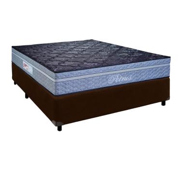 Imagem de Cama + Box Marrom e Colchão Molas Ensacadas Casal - Petrus Paropas