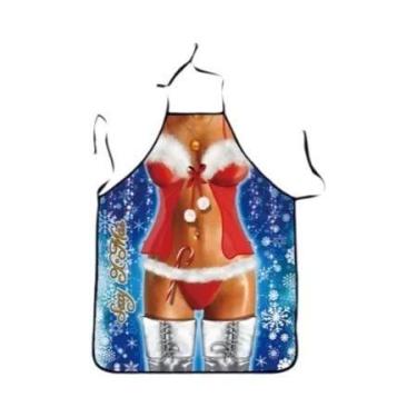 Imagem de Avental De Natal Sem Mangas 50x70cm Não Tecido Engraçado Decoração De 
