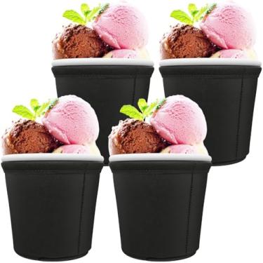 Imagem de TahoeBay Mangas de sorvete vazias (pacote com 4) Capas de neoprene isoladas extra grossas para banheiras afuniladas, personalizadas com vinil de transferência de calor e sublimação (preto)