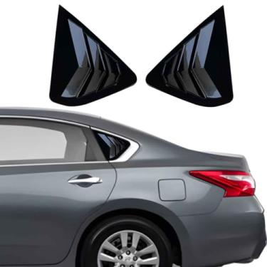 Imagem de XYHGM Para Nissan Altima 2013 2014 2015 2016 2017 2018 Louvers de janela frontal Louvers de janela de ventilação de ar persiana cobertura persianas acabamento acessórios exteriores 4 peças (preto