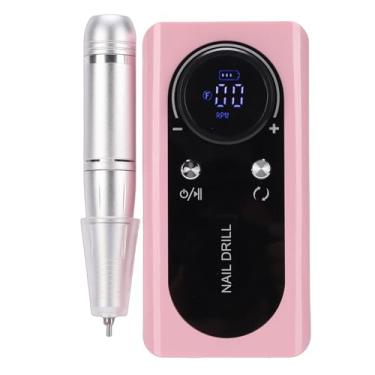 Imagem de Qinlorgo Broca de Unhas Elétrica Profissional, Motor Sem Escova de 45.000 RPM, Calor Eficiente, Broca de Unhas Sem Fio Dupla de 1800mAh Com 12 Acessórios de Moagem Moedor