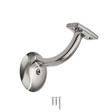 Imagem de khtumeware Pacote com 5 suportes de trilho de mão de níquel acetinado escovado, ferragens resistentes para escadas, suporte de escada de casa ou escritório