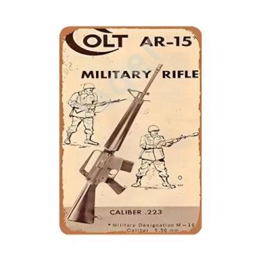 Imagem de Placa De Metal Vintage Com Tema De Pistola, Placa De Parede De Ferro P