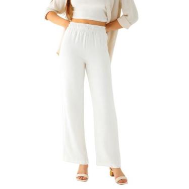 Imagem de Calça Pantalona De Linho - Expresso, Branco, GG