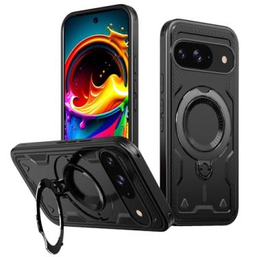 Imagem de SORAKA Capa para Google Pixel 10 com suporte compatível com MagSafe chapa de ferro Capa resistente que absorve choques Proteção contra quedas de nível militar