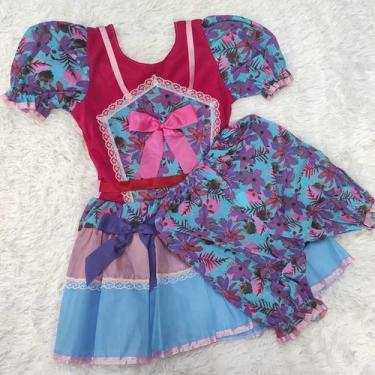 Imagem de Vestido Festa Junina Infatil com Bermuda Rosa - Confecções 4 Cabeças, 