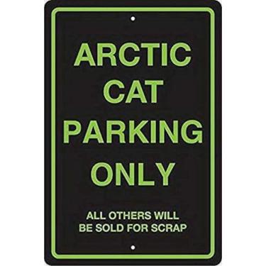 Imagem de Sinais de lata gato ártico apenas estacionamento dor de parede G arte vintage para bar garagem café casa pôster engraçado bar clube placa para pendurar na parede - metal 30 x 20 cm