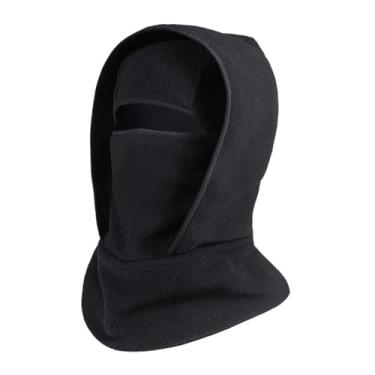Imagem de simhoa Máscara para aquecer o pescoço e gorro de inverno para esportes como pesca, motociclismo, ciclismo e esqui, Preto