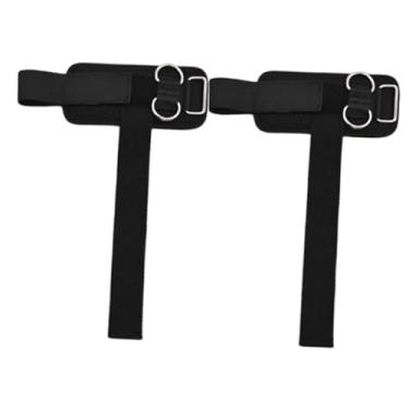 Imagem de Colaxi 2x Alças de Pulso para Levantamento de Peso com Argolas Duplas em D, Equipamento de Ginástica para Levantamento de Peso, Treino e Academia, Preto