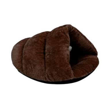 Imagem de Gralara Cama-caverna em forma de pantufa para gatos, casinha tipo toca, saco de dormir para animais de estimação, cama-pantufa para filhotes dormirem, CafÉ