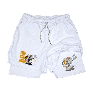 Imagem de Short Bermuda 2 Em 1 Masculino Espotivo‎ New Newspaper Of The Day Abstract-Masculino