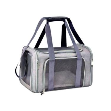 Imagem de Bolsa de Transporte para Cães e Gatos Tipo Mochila – Mala de Viagem Confortável para Pets Pequenos e Médios Aprovada para Avião(Cinza)