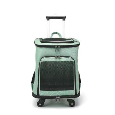 Imagem de Bolsa Mochila Transporte Pet Luxo com Rodinhas – Viagem e Passeio para Cães e Gatos Pequenos(CA188= Verde)