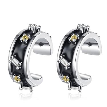 Imagem de ADAIER Brinco de cartilagem com clipe para orelhas não perfuradas e design de zircônia cúbica (2616), Medium, Latão, Zircônia cúbica