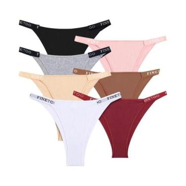 Imagem de Conjunto De Calcinhas De Algodão Femininas 7PCS Lingerie Íntima Sexy E