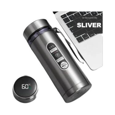 Imagem de Garrafa Térmica De Aço Inoxidável Com Display De Temperatura LED, Garr
