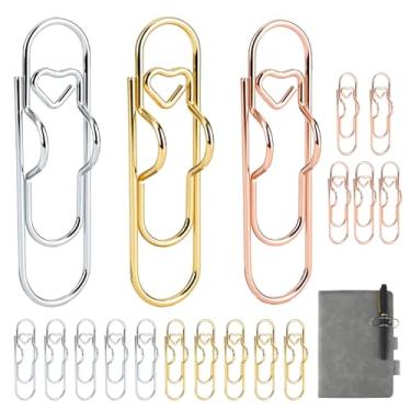 Imagem de KAKUPPA 16 clipes de suporte de caneta para caderno, suportes de caneta de clipe de papel de metal para diário e agenda, clipes de lápis de aço inoxidável para material escolar de escritório