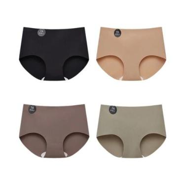 Imagem de Conjunto De 4 Calcinhas De Seda Sem Costura Para Mulheres Confortáveis