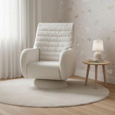 Imagem de Poltrona de Amamentação Cone Giratória e Balanço Zen Branco