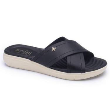 Imagem de Chinelo Feminino Flatform Slide Preto Softli 10500.10503-Feminino
