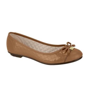 Imagem de Sapatilha Feminino Bico Redondo Moleca 5027.1407-, Camel, 35