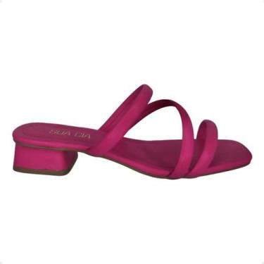 Imagem de Tamanco Feminino Salto Baixo Sua Cia Pink, Pitaya, 35