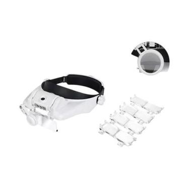 Imagem de Lupa de cabeça led 1.5x 2x 2.5x 3x 3.5x 8x lupas mãos-livres jóias rel