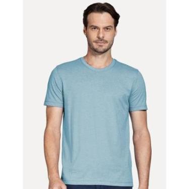 Imagem de Camiseta Aramis Masculina Basic Lisa Mono Icon Azul Mescla-Masculino