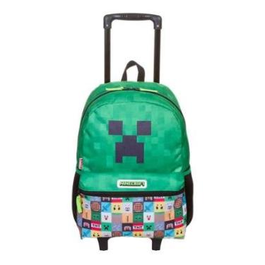 Imagem de Mochila Sestini Com Rodinha Minecraft M Plus Pixels Verde-Unissex