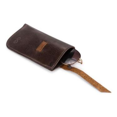 Imagem de Porta Óculos/case/estojo Couro 100% Legítimo Rústico - Ello Griff, Mar