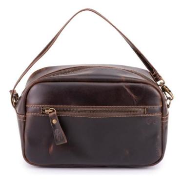 Imagem de Necessaire Frasqueira Mini Bolsa Organizadora Couro Bovino - Ello Grif