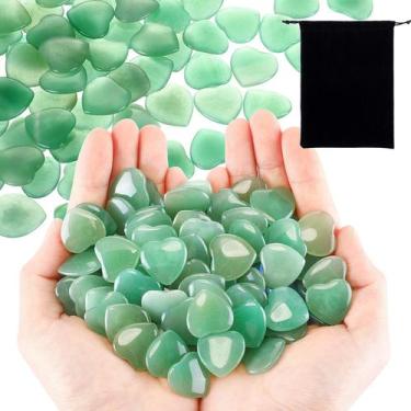 Imagem de 120 piezas de Corazones de Aventurina Verde de 2 cm de Cristal Ecation
