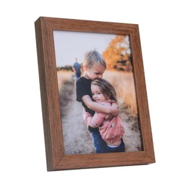 Imagem de Porta-Retrato 15x21 cm com Vidro – Moldura Decorativa para Foto de Família de Mesa(Marrom escuro)