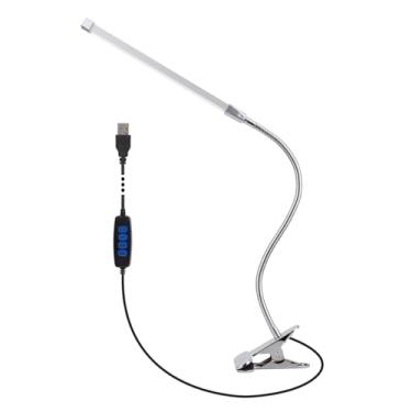 Imagem de Lâmpada de Mesa LED Plegável com Clip Recarregável Plug-in Braço Longo USB Lado Cama Estudo Dormitório Universitário Tra