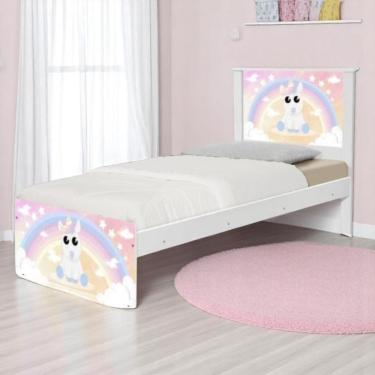 Imagem de Cama Juvenil Com Cabeceira Barcelona Unicórnio Baby