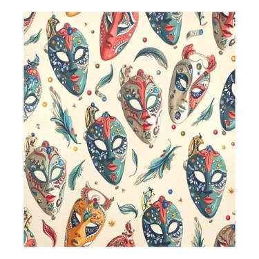 Imagem de Blueangle Capa de ímã de lava-louças padrão de máscaras de carnaval, decoração de capa de lava-louças frontal, adesivos de eletrodomésticos, adesivos de eletrodomésticos, 58 cm C x 66 cm adesivo